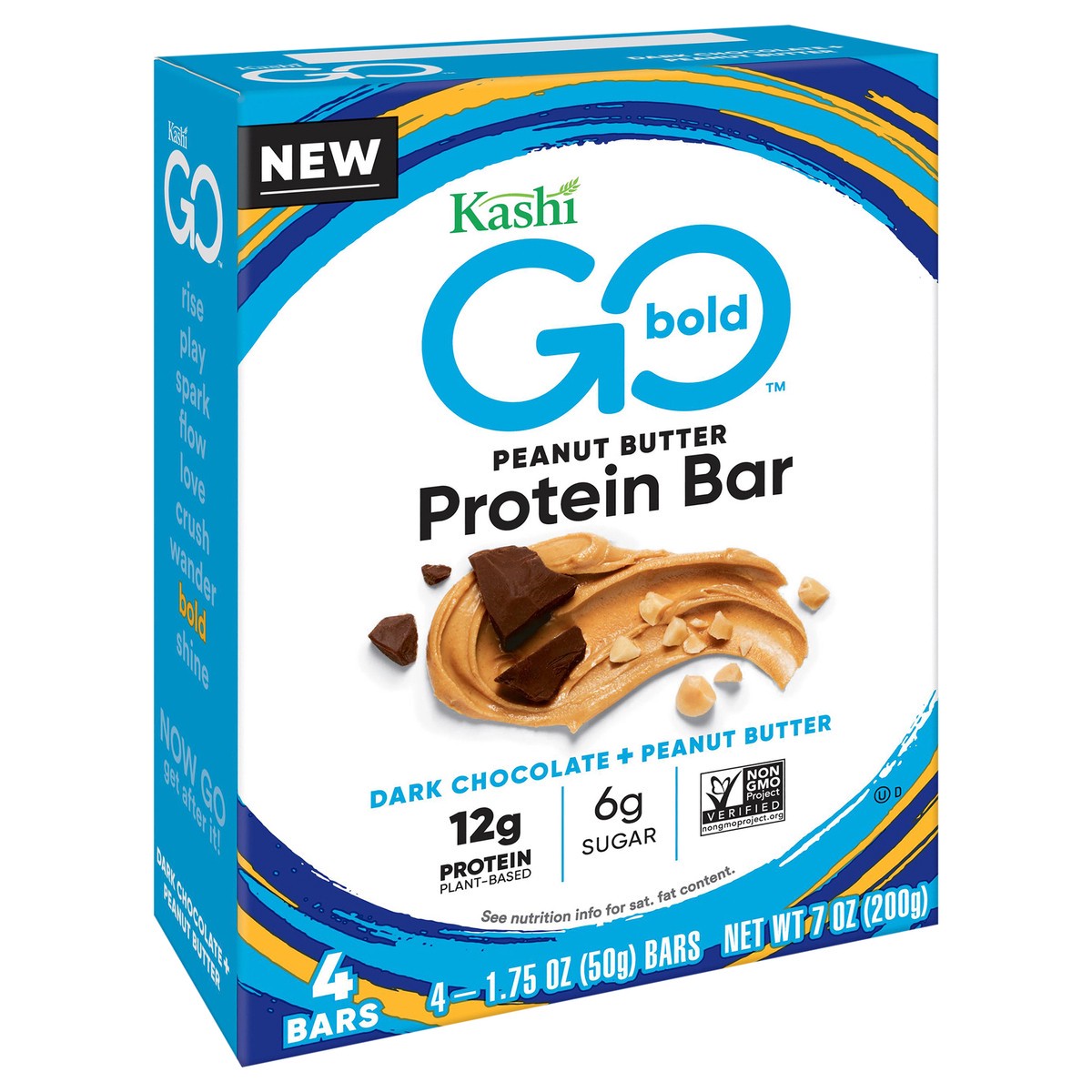 slide 2 of 10, Kashi Go Bold Peanut Butter Protein Bar 4 - 1.75 oz Bars, 4 ct
