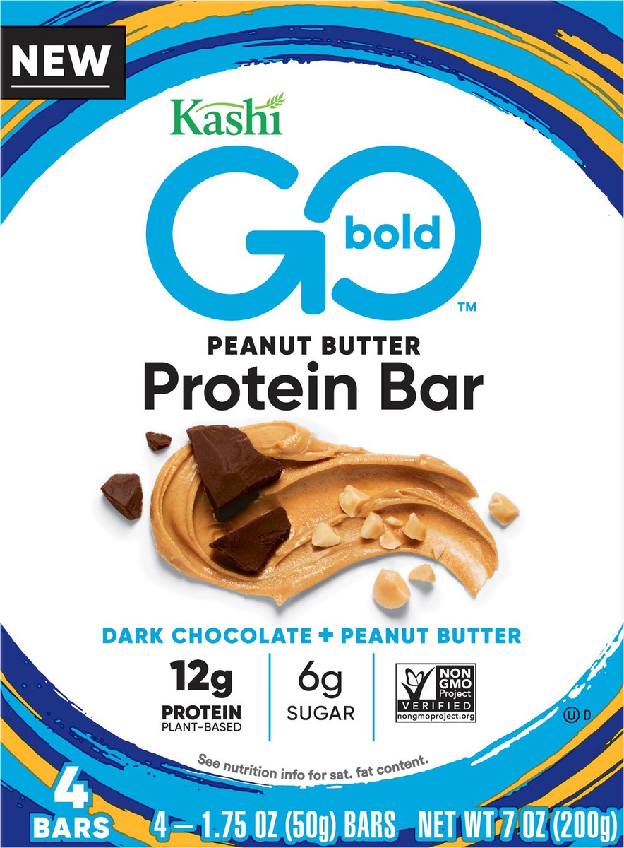 slide 6 of 10, Kashi Go Bold Peanut Butter Protein Bar 4 - 1.75 oz Bars, 4 ct