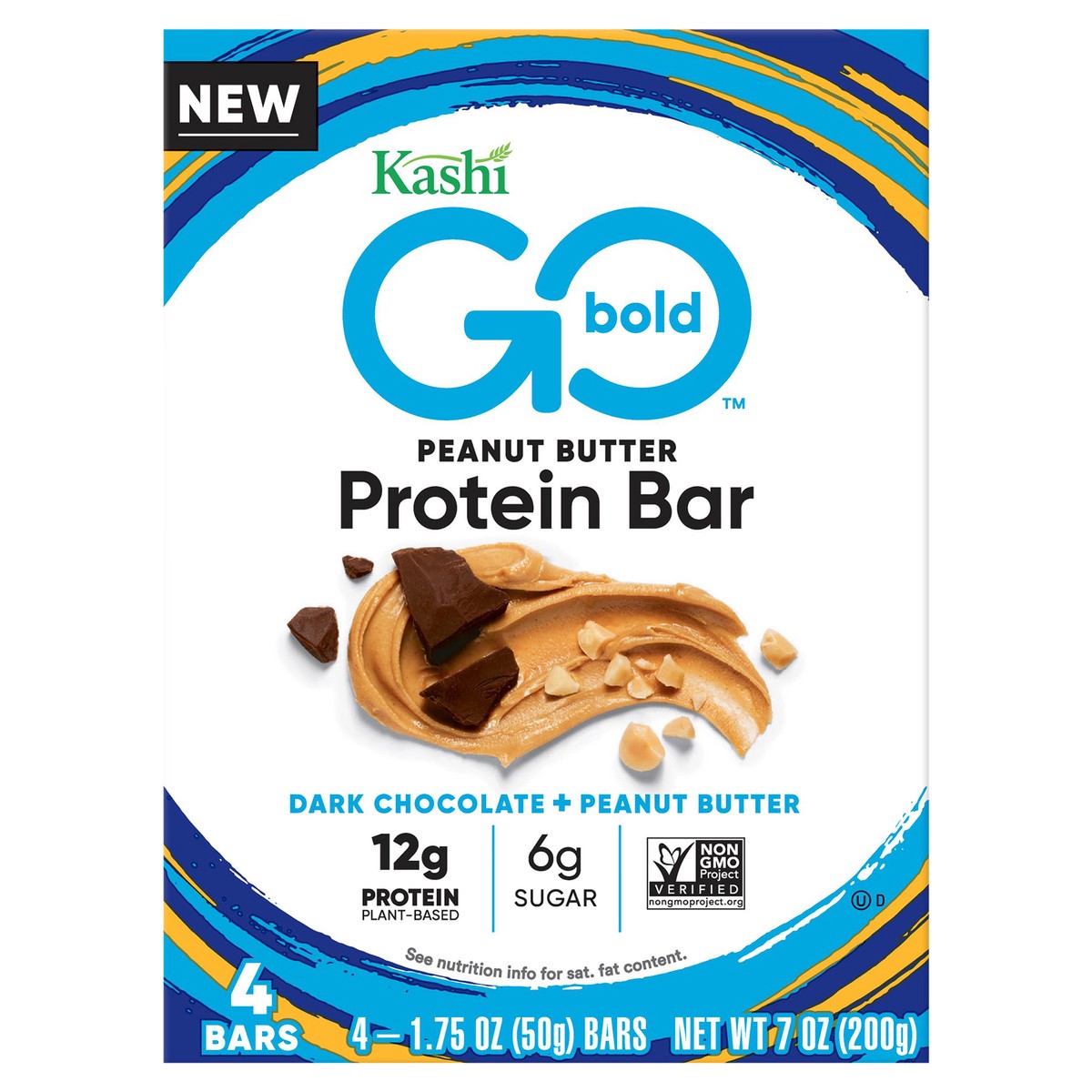 slide 1 of 10, Kashi Go Bold Peanut Butter Protein Bar 4 - 1.75 oz Bars, 4 ct