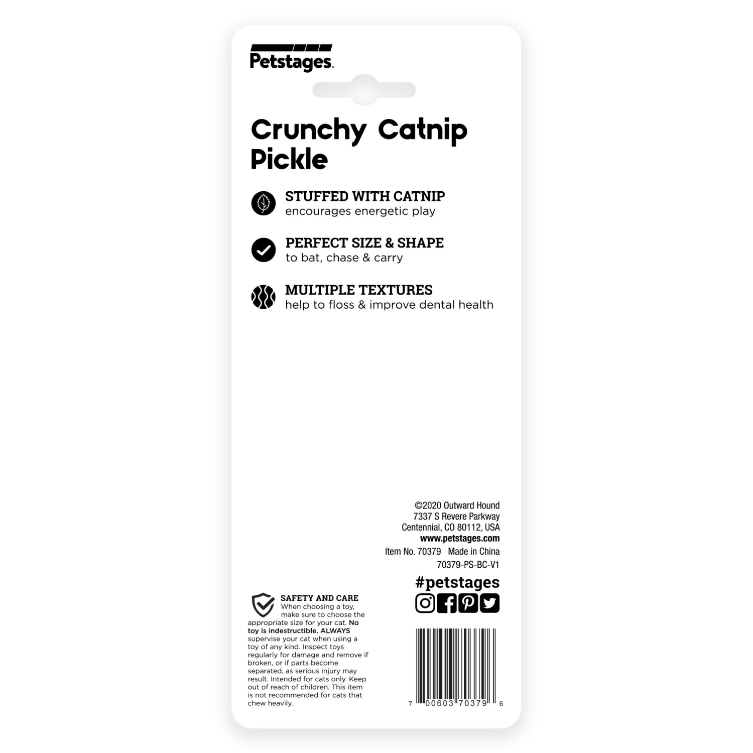slide 4 of 5, Petstages Catstages Crunchy Catnip Pickle Cat Toy, 1 ct