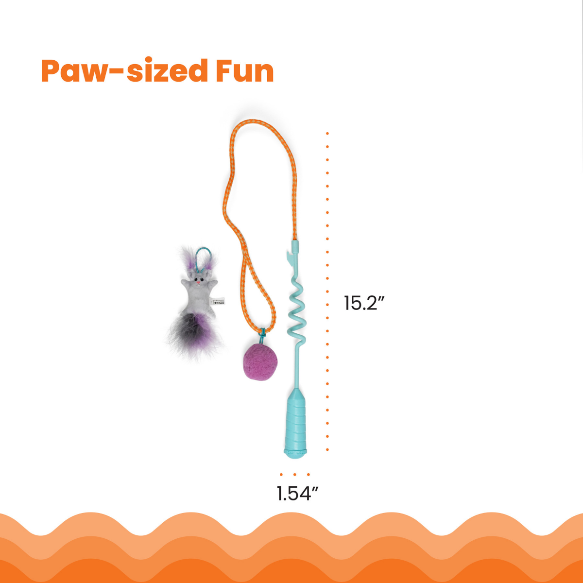 slide 2 of 2, Catstages Cat-apult Spring Wand Teaser Wand Toy for Cats, Medium, 1 ct