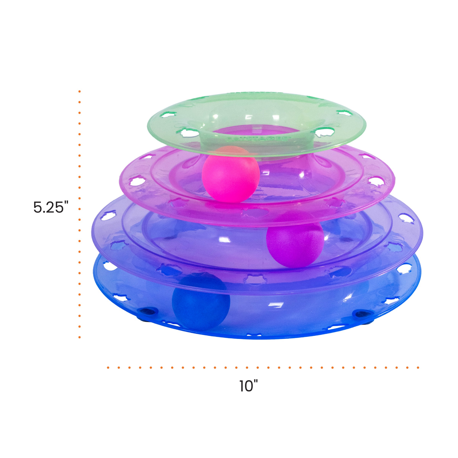 slide 2 of 2, PETSTAGES Catstages MeowsomeTower of Tracks Interactive 3-Tier Cat Track Toy with Spinning Balls, Multi, 1 ct