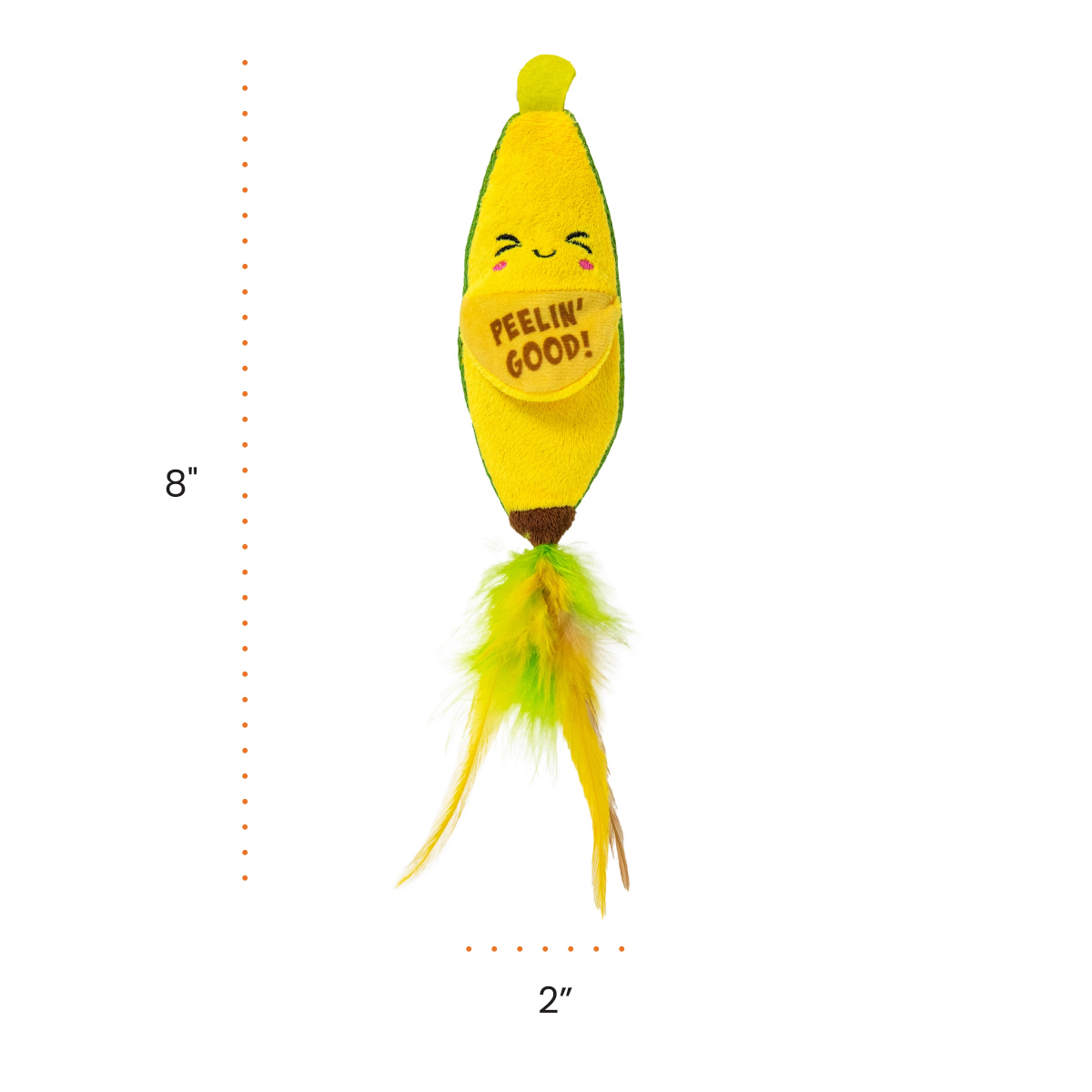 slide 2 of 2, PETSTAGES Catstages Peelin Good Banana Kicker Catnip Toy and Dental Toy for Cats Food Themed Funny Catnip Stuffed Kicker Toy, Yellow, 1 ct