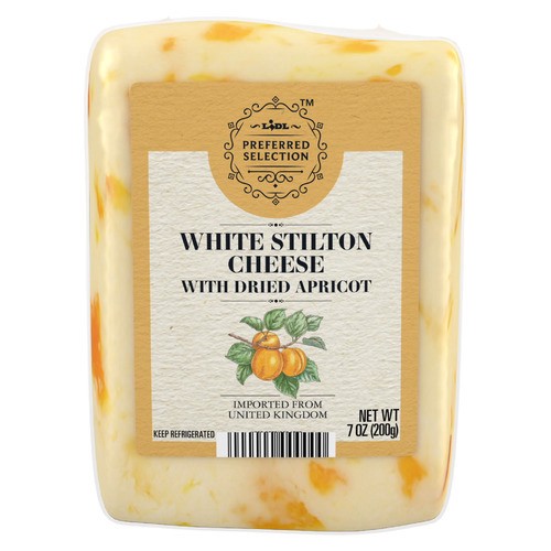 slide 1 of 1, Lidl Preferred Selection white stilton cheese with dried apricot, 5.3 oz