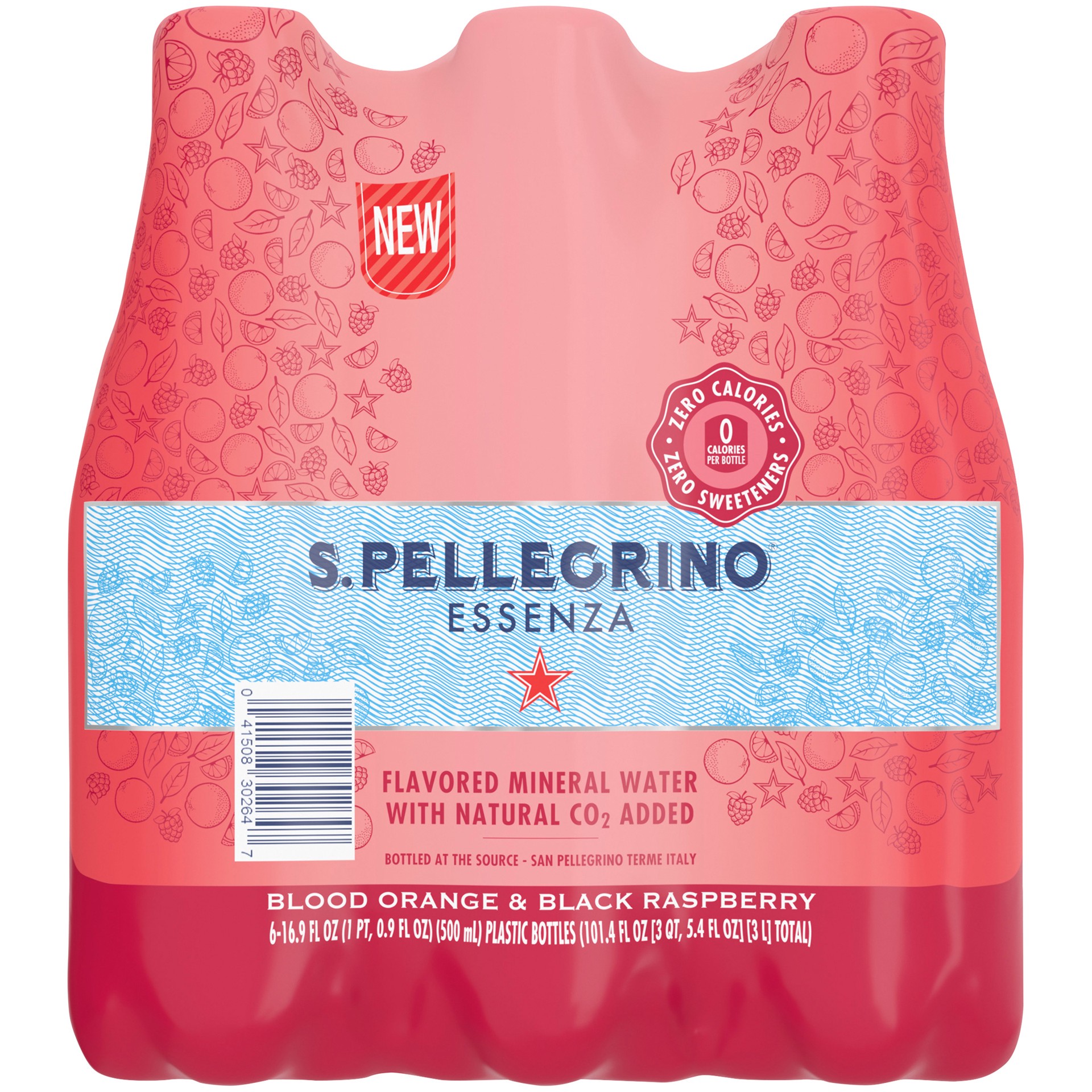 slide 1 of 4, S.Pellegrino San Pellegrino Essenza Blood Orange & Raspberry, 6 ct; 1/2 liter