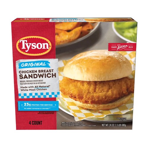 slide 1 of 1, Tyson® frozen chicken sandwiches, original, 24 oz