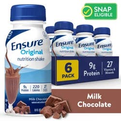 Ensure Original Milk Chocolate Nutrition Shake - 6 ct