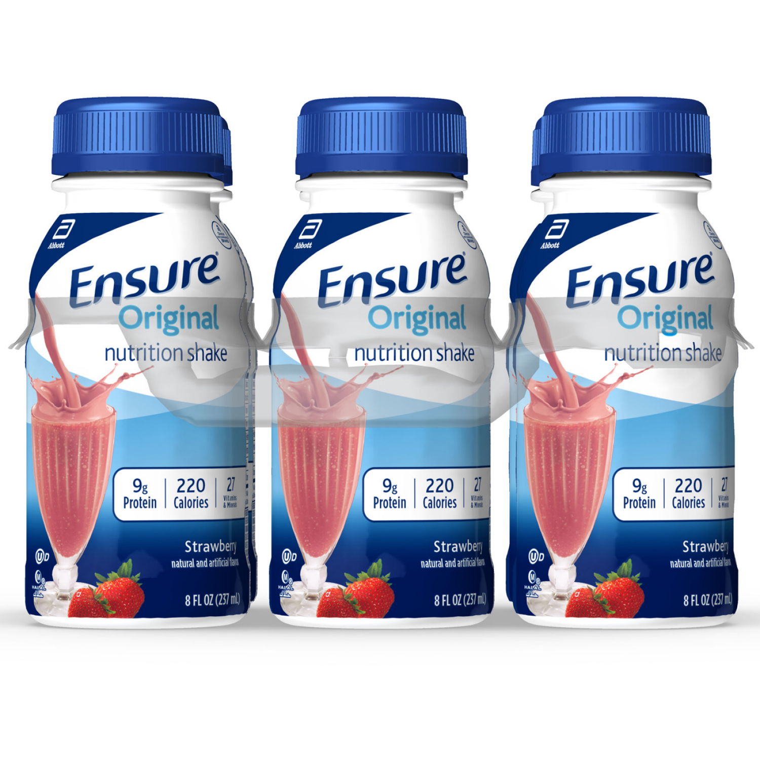 slide 1 of 8, Ensure Original Nutrition Shake Strawberry Ready-to-Drink - 6 ct; 8 fl oz, 6 ct; 8 fl oz