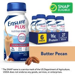 Ensure Plus Nutrition Shake Butter Pecan Ready-To-Drink 8 Fl Oz, 6Ct