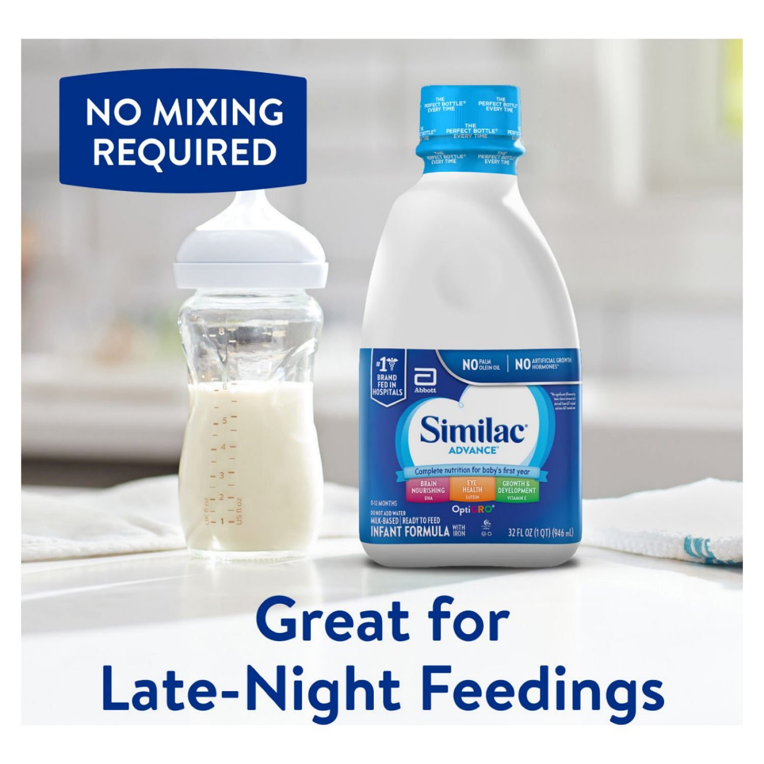 slide 2 of 8, Similac Advance 0-12 Months OptiGro Milk-Based Infant Formula with Iron 32 fl oz, 32 fl oz