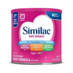 Similac Soy Isomil For Fussiness and Gas Infant Formula with Iron 1-12.4 oz Can