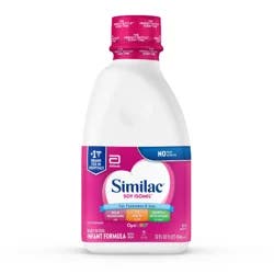 Similac Soy Isomil For Fussiness and Gas Infant Formula with Iron Ready-to-Feed 1-1 qt Bottle