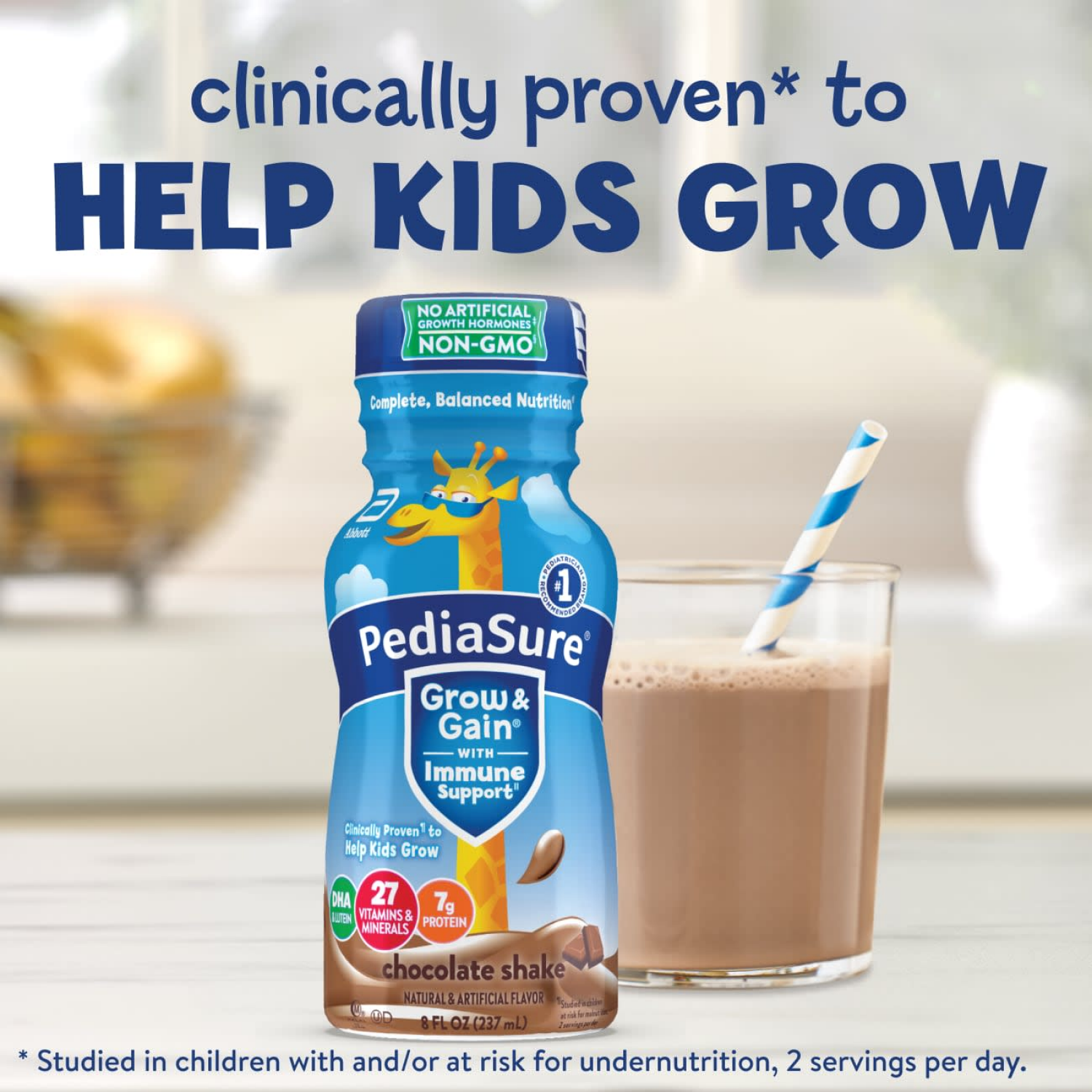 slide 5 of 8, PediaSure Grow & Gain Nutritional Shake Chocolate Ready-to-Drink 6-8 fl. oz. Bottles, 6 ct; 8 fl oz