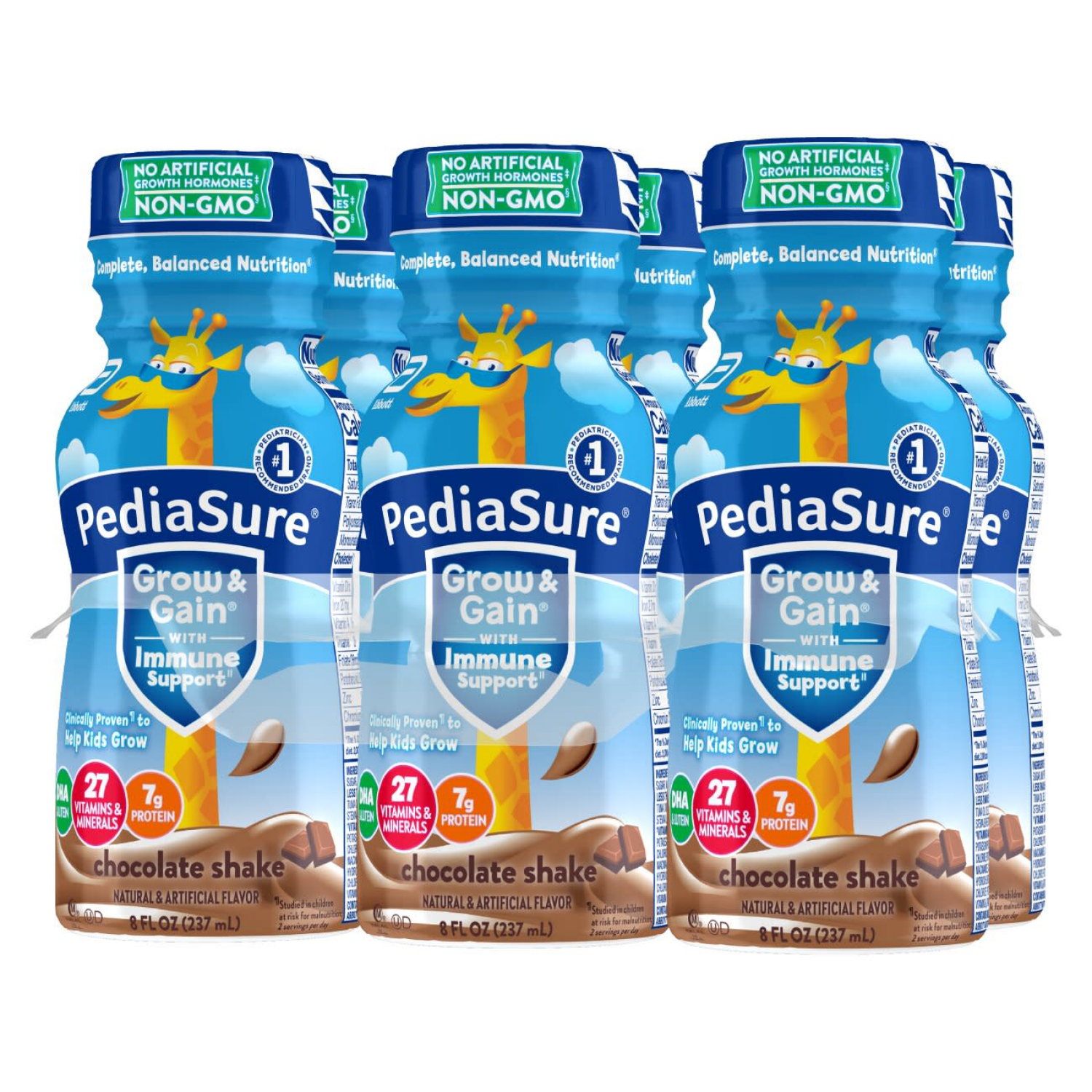 slide 7 of 8, PediaSure Grow & Gain Nutritional Shake Chocolate Ready-to-Drink 6-8 fl. oz. Bottles, 6 ct; 8 fl oz