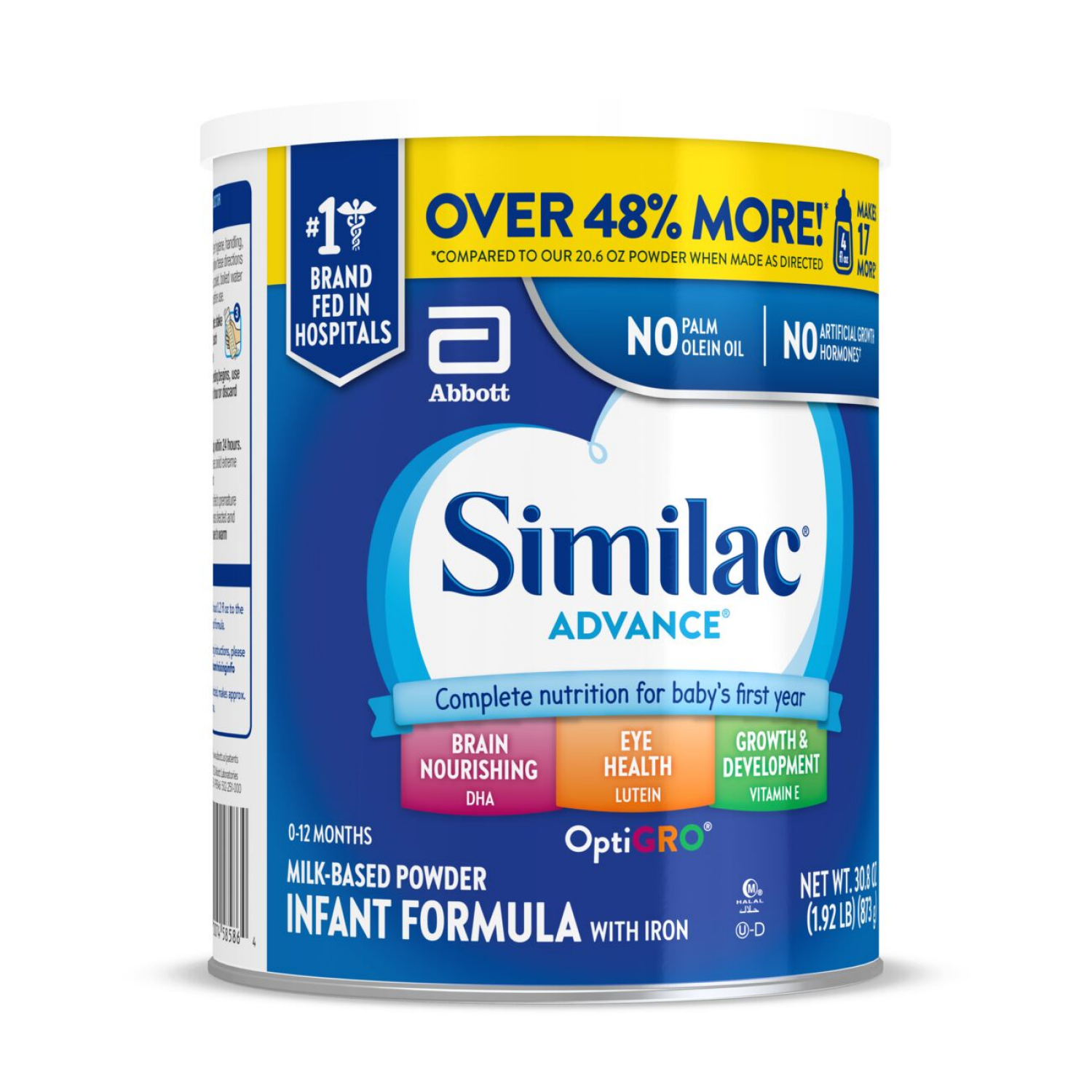slide 6 of 8, Similac Advance Infant Formula with Iron Powder 1-30.8 oz Can, 30.8 oz
