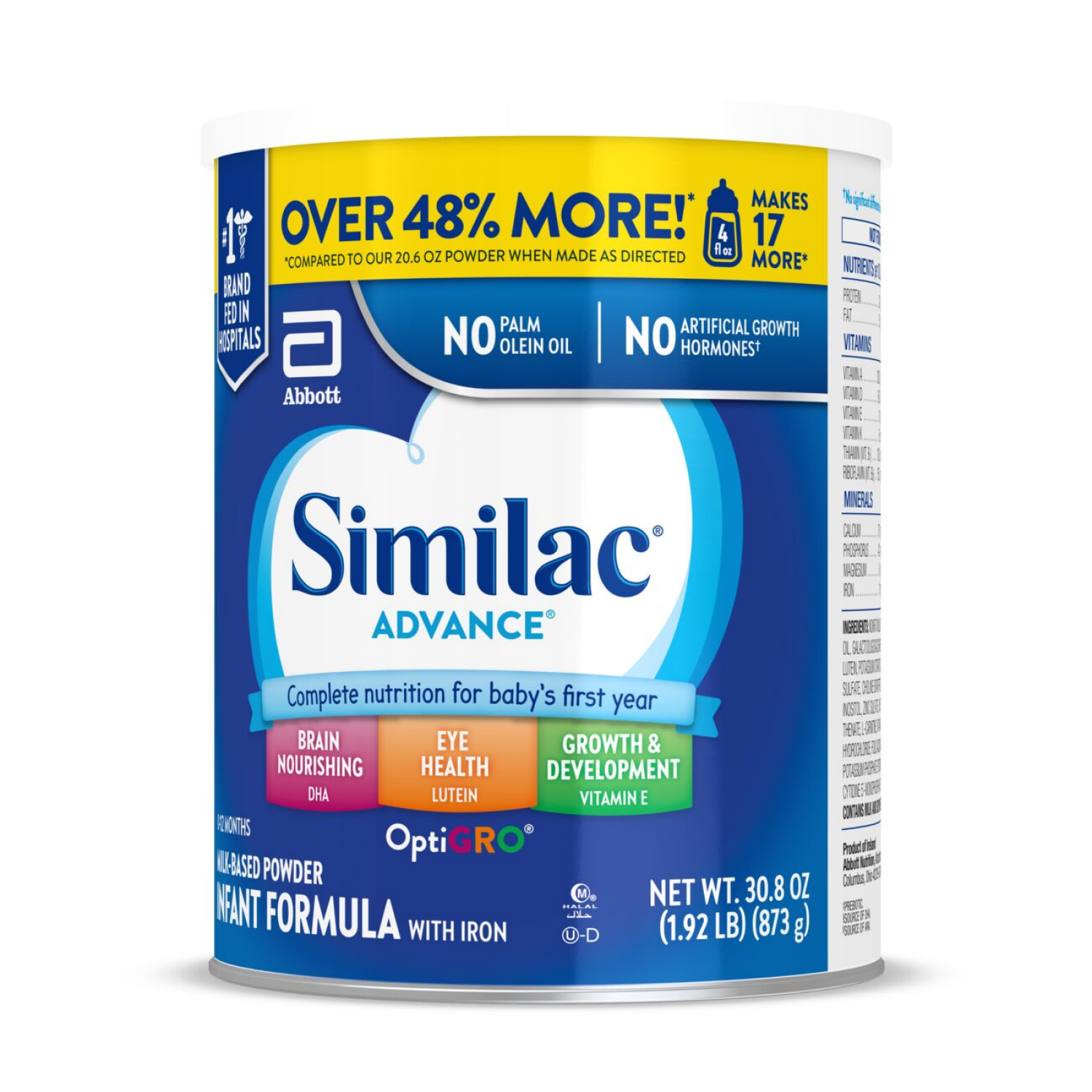slide 7 of 8, Similac Advance Infant Formula with Iron Powder 1-30.8 oz Can, 30.8 oz