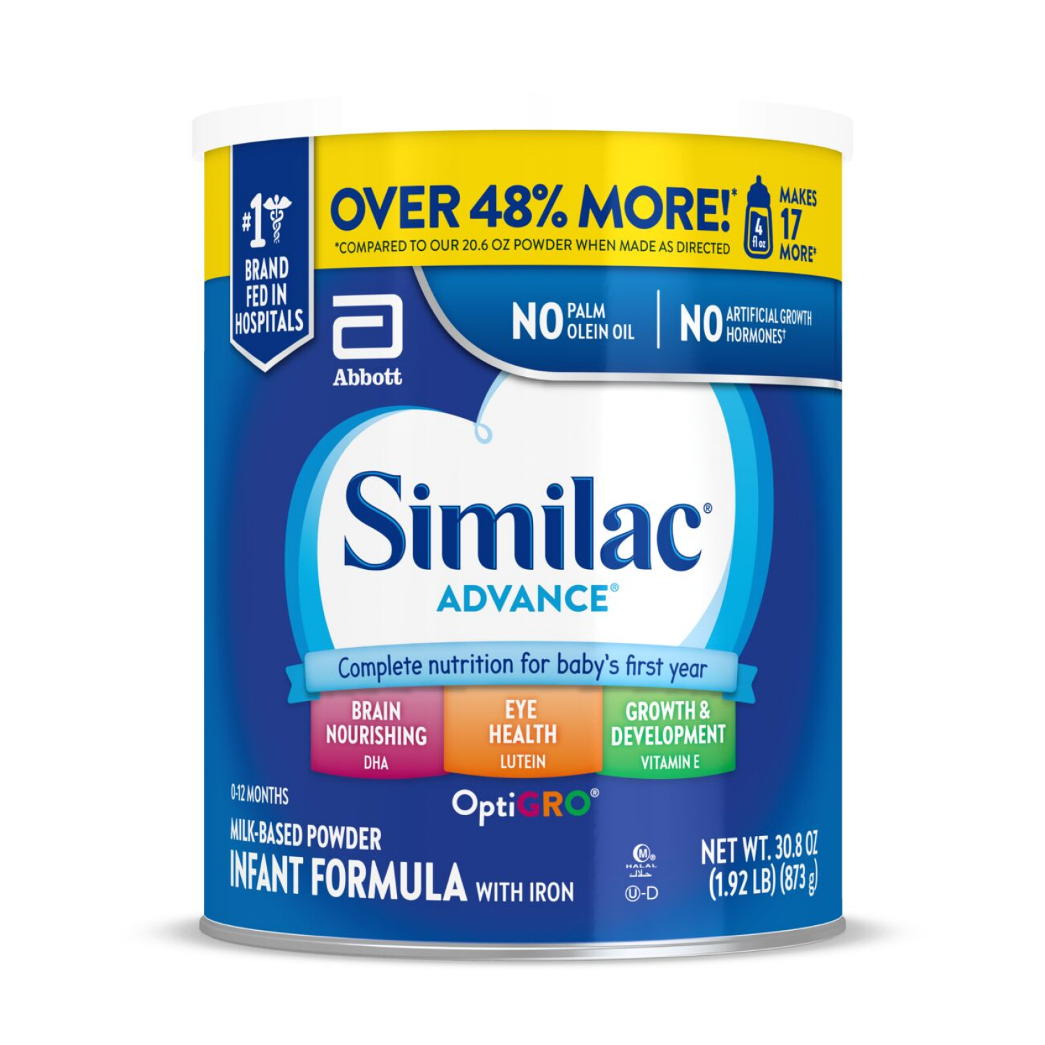 slide 1 of 8, Similac Advance Infant Formula with Iron Powder 1-30.8 oz Can, 30.8 oz