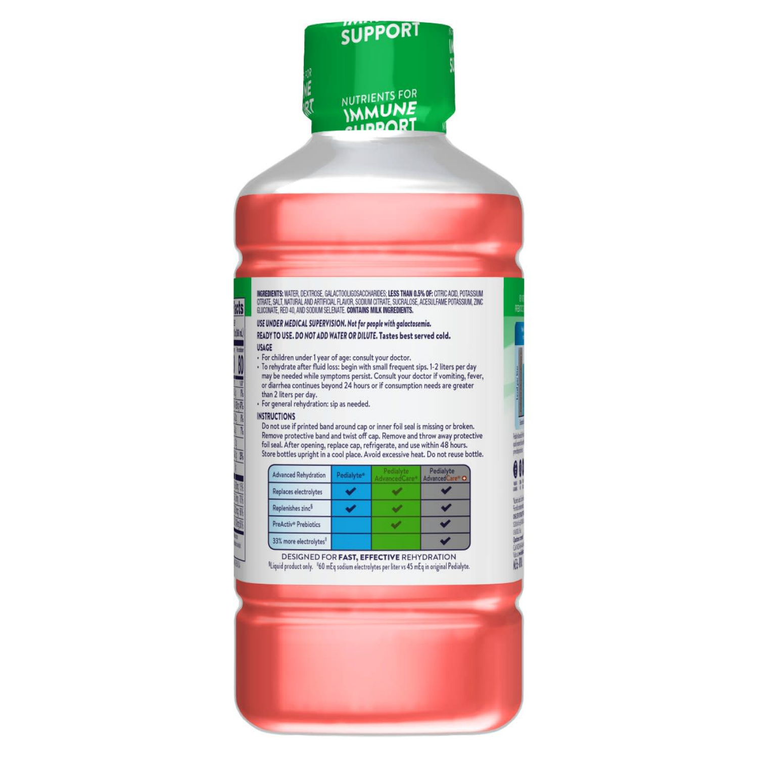 slide 2 of 8, Pedialyte AdvancedCare Cherry Punch Electrolyte Solution with Immune Support 33.8 fl oz, 33.8 fl oz