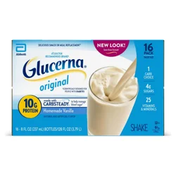 Glucerna Value Size Original Homemade Vanilla Shake 16 Bottles - 16 ct