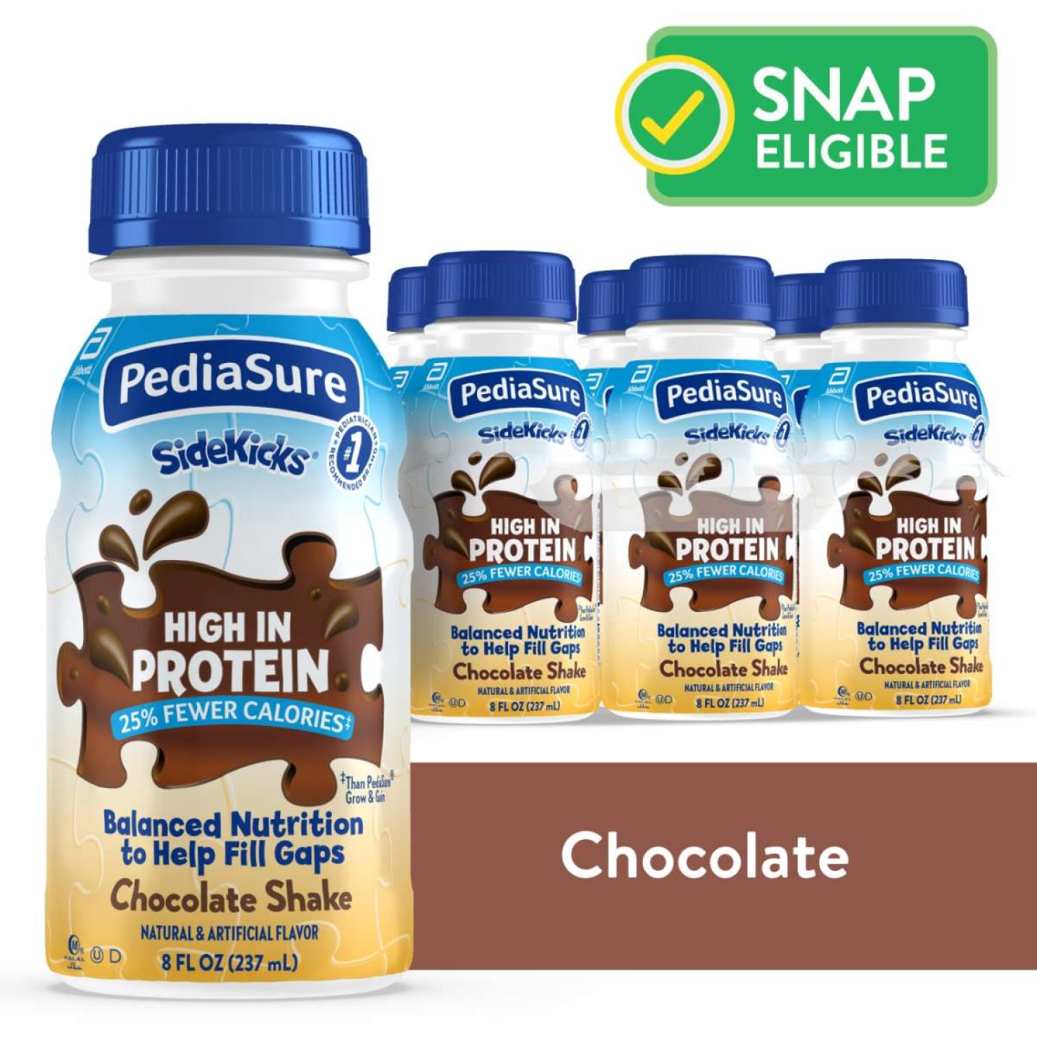 slide 1 of 8, PediaSure SideKicks Chocolate Shake 6 - 8 fl oz Bottles, 6 ct