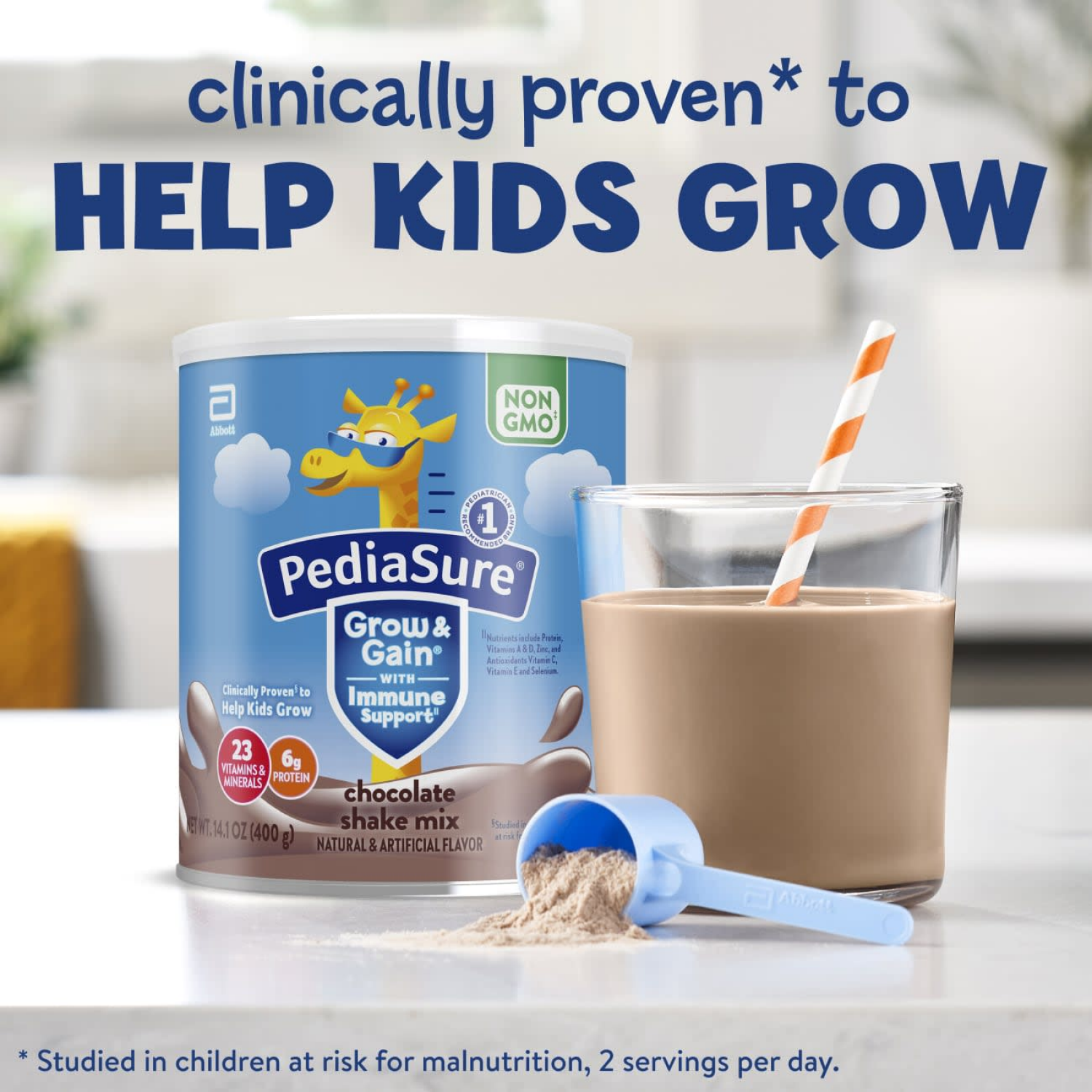 slide 4 of 8, PediaSure Grow & Grain Chocolate Shake Mix 14.1 oz, 14.1 oz
