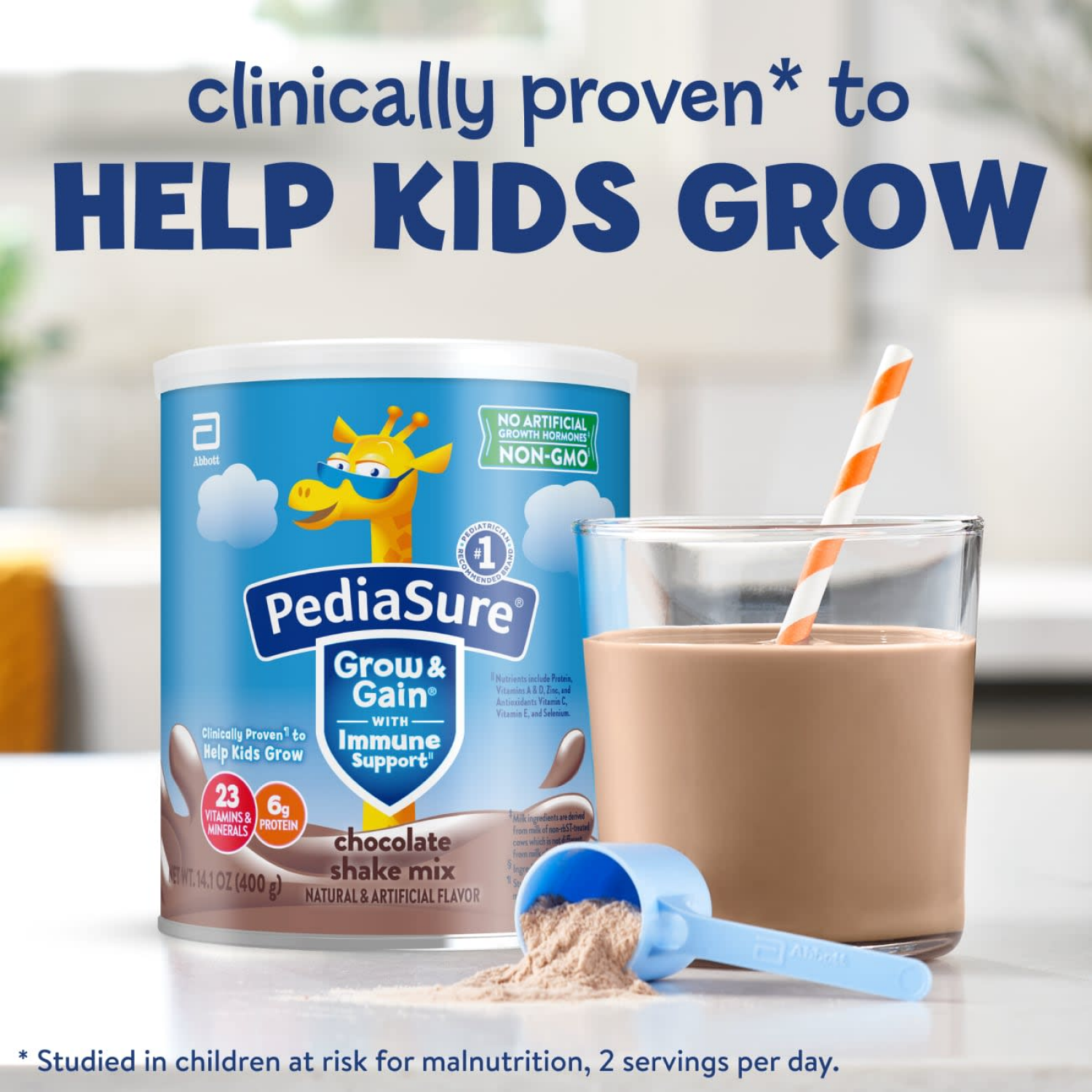 slide 5 of 8, PediaSure Grow & Grain Chocolate Shake Mix 14.1 oz, 14.1 oz