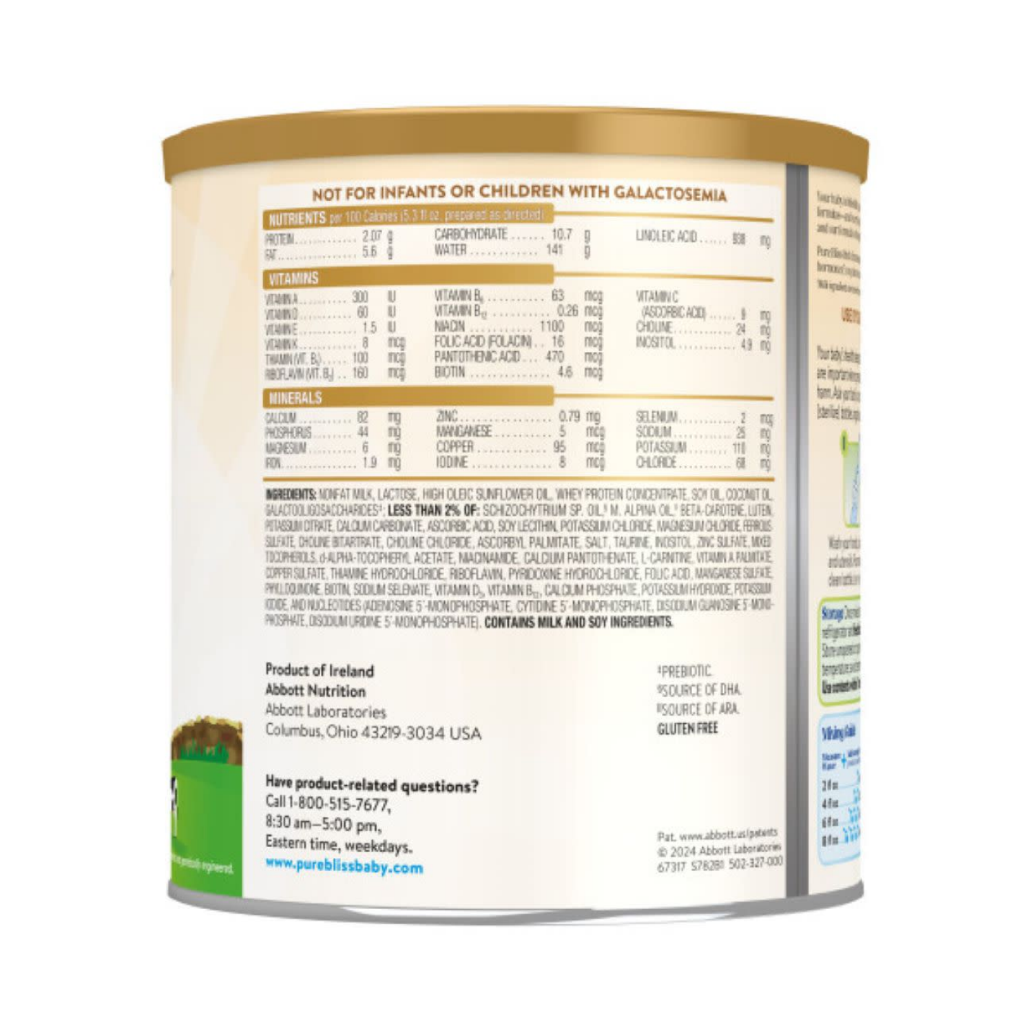 slide 2 of 8, Similac Pure Bliss 0-12 Months Milk-Based Powder Infant Formula with Iron Baby 24.7 oz, 24.7 oz