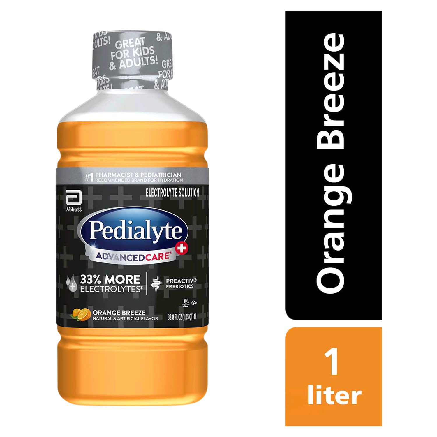 slide 1 of 5, Pedialyte AdvancedCare Plus Electrolyte Solution Orange Breeze - 33.8 fl oz, 33.8 fl oz