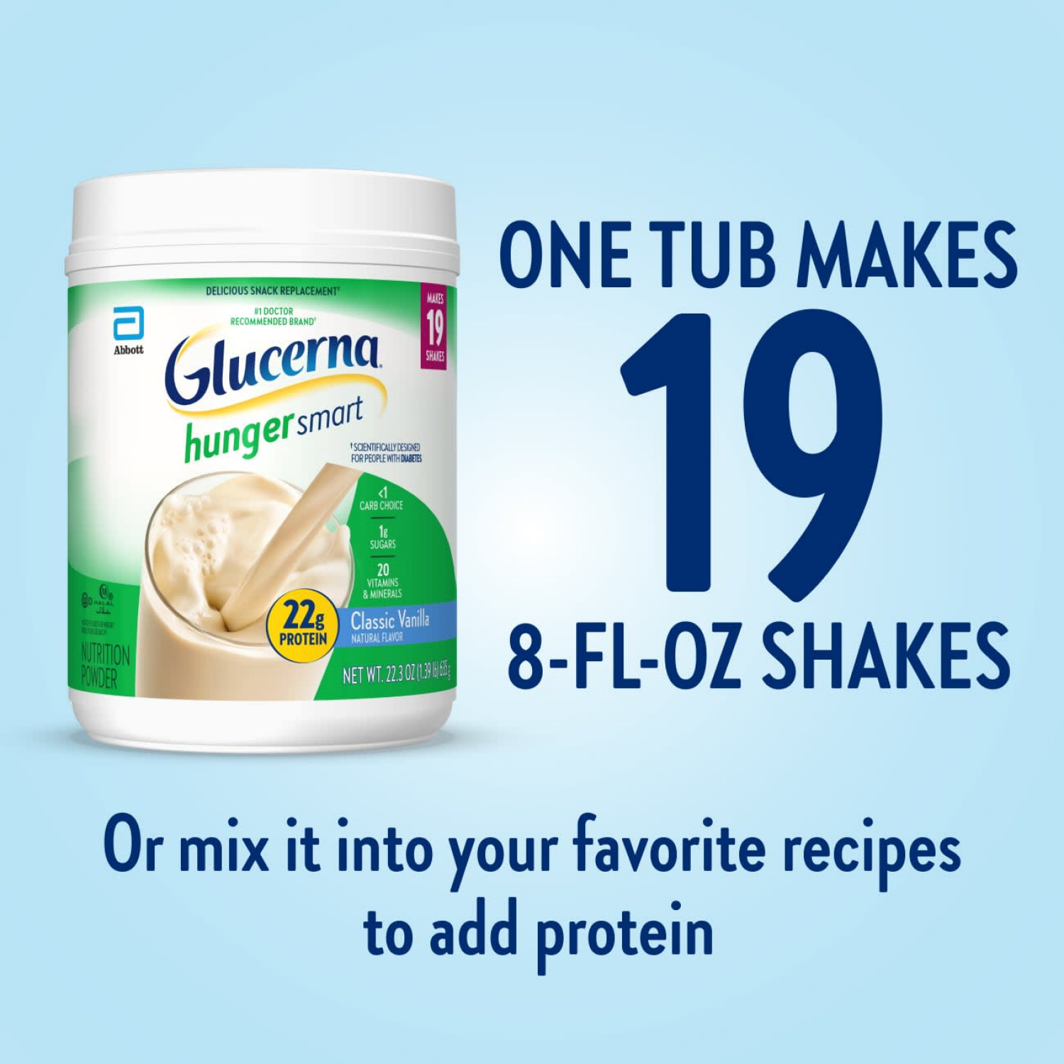 slide 4 of 8, Glucerna Hunger Smart Powder, Homemade Vanilla, 22.3 oz