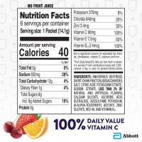 slide 6 of 21, Pedialyte With Immune Support Fruit Punch Electrolyte Powder Packets, 6 ct