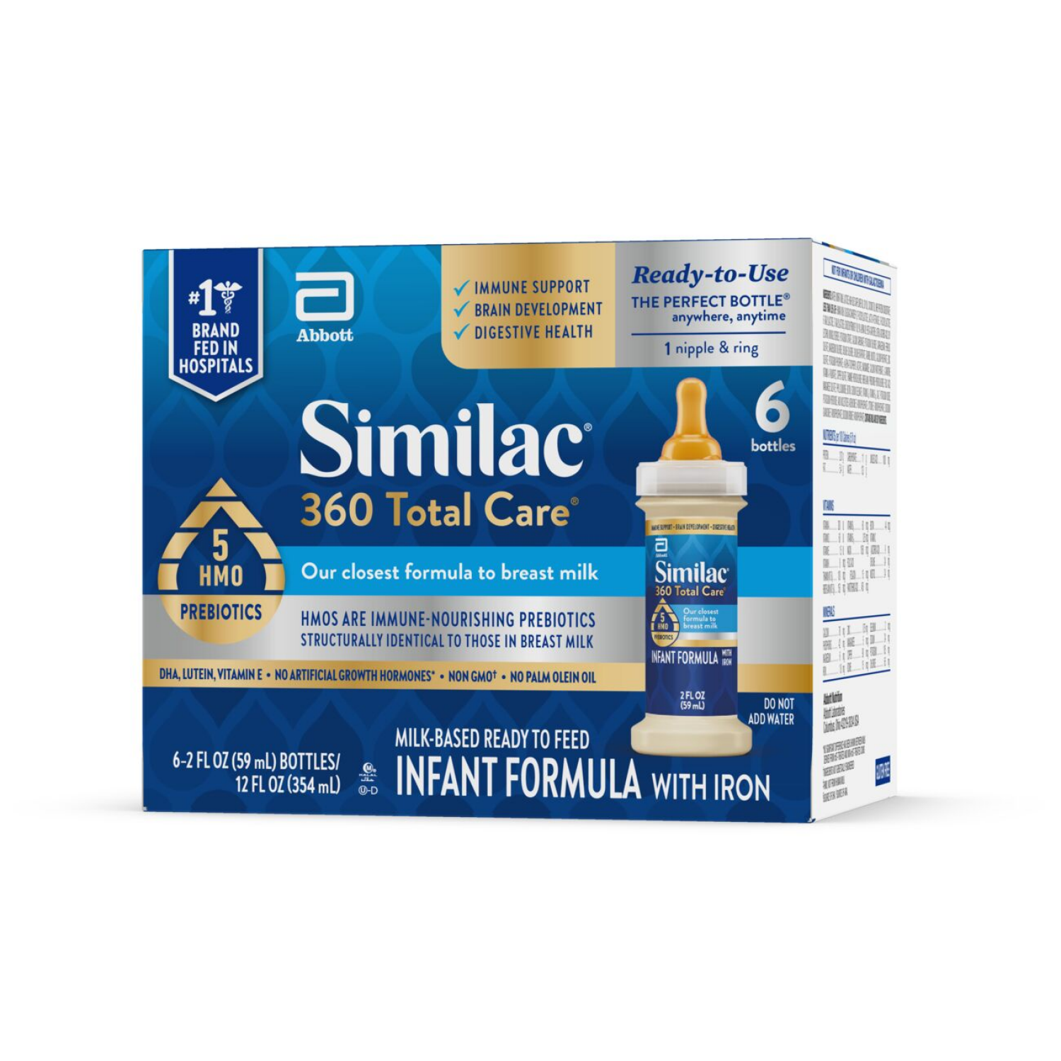 slide 7 of 8, Similac 360 Total Care Advance Infant Formula Ready-to-Feed 6-2 fl oz Bottles, 6 ct