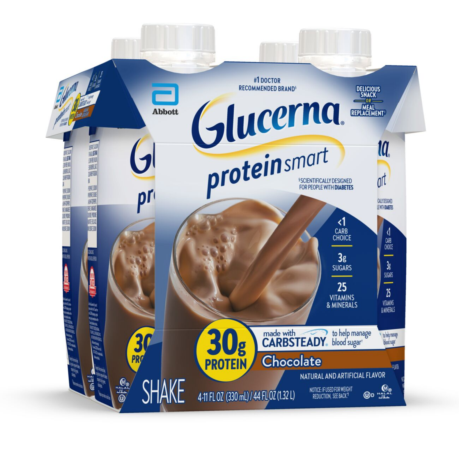 slide 4 of 5, Glucerna Rich Chocolate Protein Shake, 4 ct