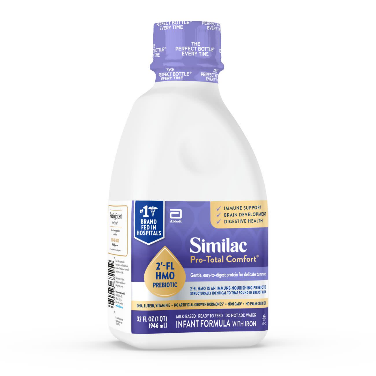 slide 3 of 8, Similac Pro-Total Comfort Infant Formula Ready-to-Feed 1-32 fl oz Bottles, 32 fl oz