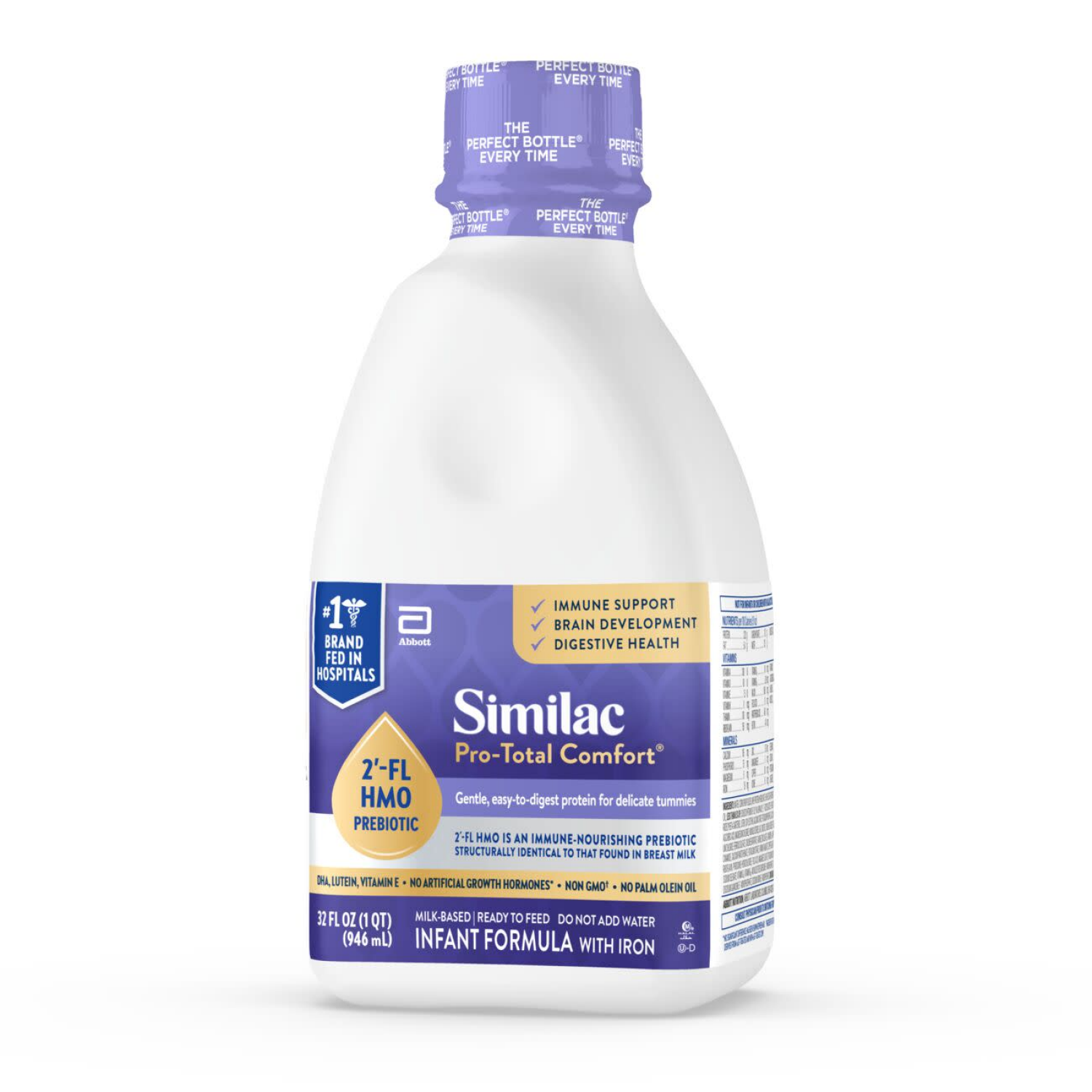 slide 6 of 8, Similac Pro-Total Comfort Infant Formula Ready-to-Feed 1-32 fl oz Bottles, 32 fl oz