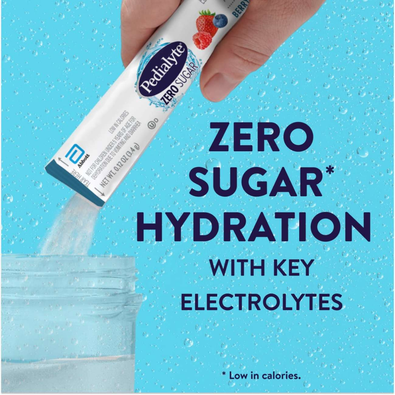 slide 2 of 5, Pedialyte Zero Sugar Electrolyte Water 3.4 Gram Powder, 1 ct