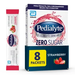 Pedialyte Zero Sugar Electrolyte Drink Mix - Strawberry - 8 ct