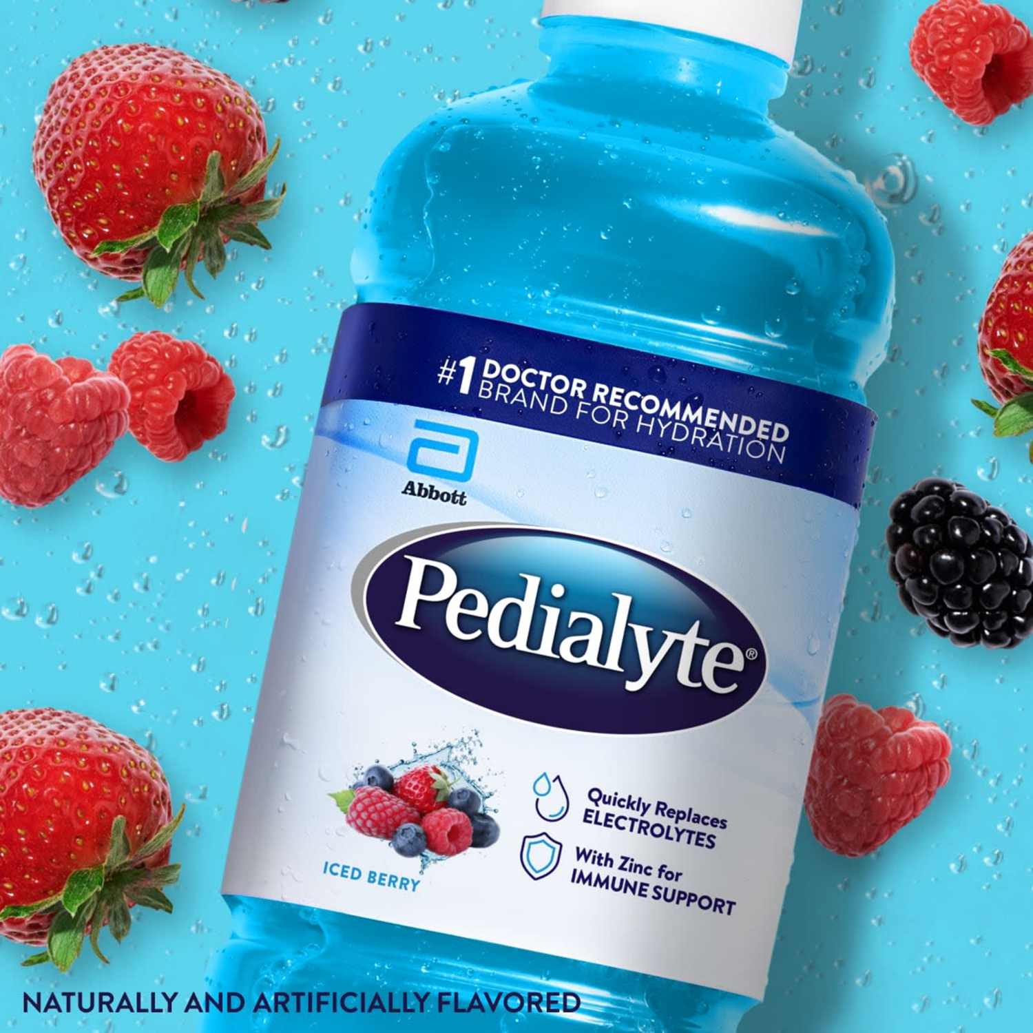 slide 2 of 7, Pedialyte Iced Berry Electrolyte Solution 33.8 fl oz, 33.8 fl oz