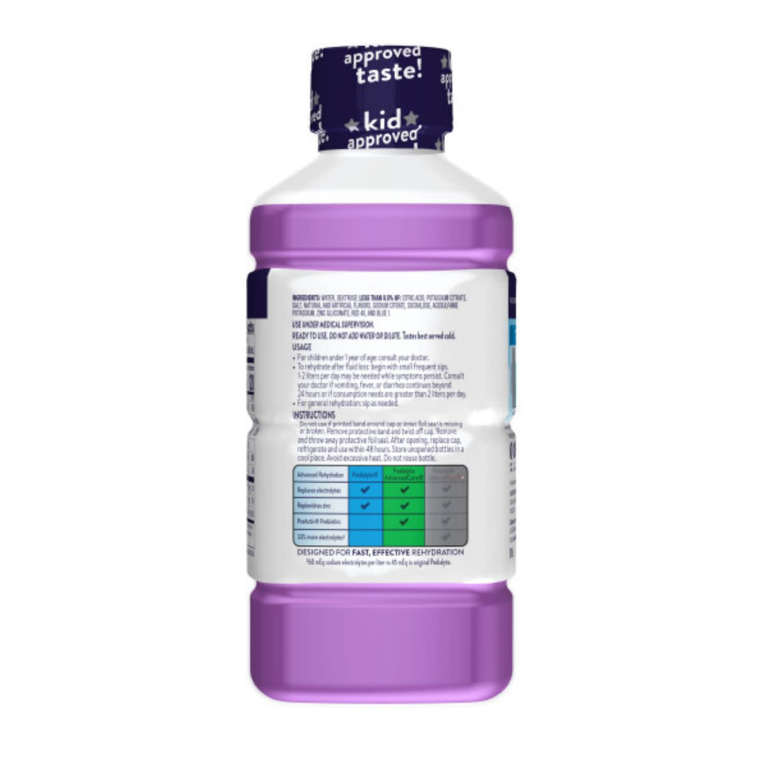 slide 3 of 8, Pedialyte Electrolyte Solution Grape 1-1.1 qt Bottle, 1.1 qt