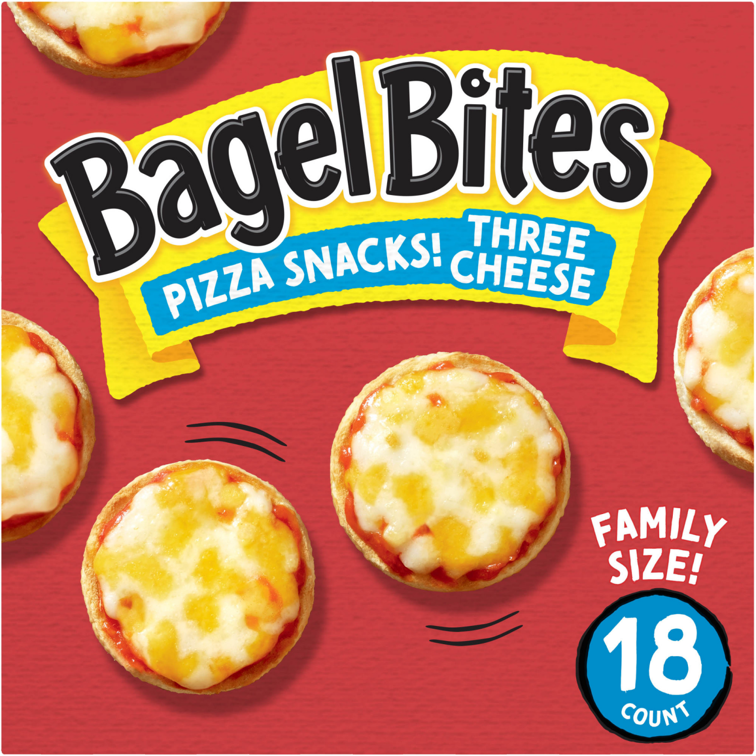 slide 1 of 8, Bagel Bites Pizza Snacks! Three Cheese, 14 oz