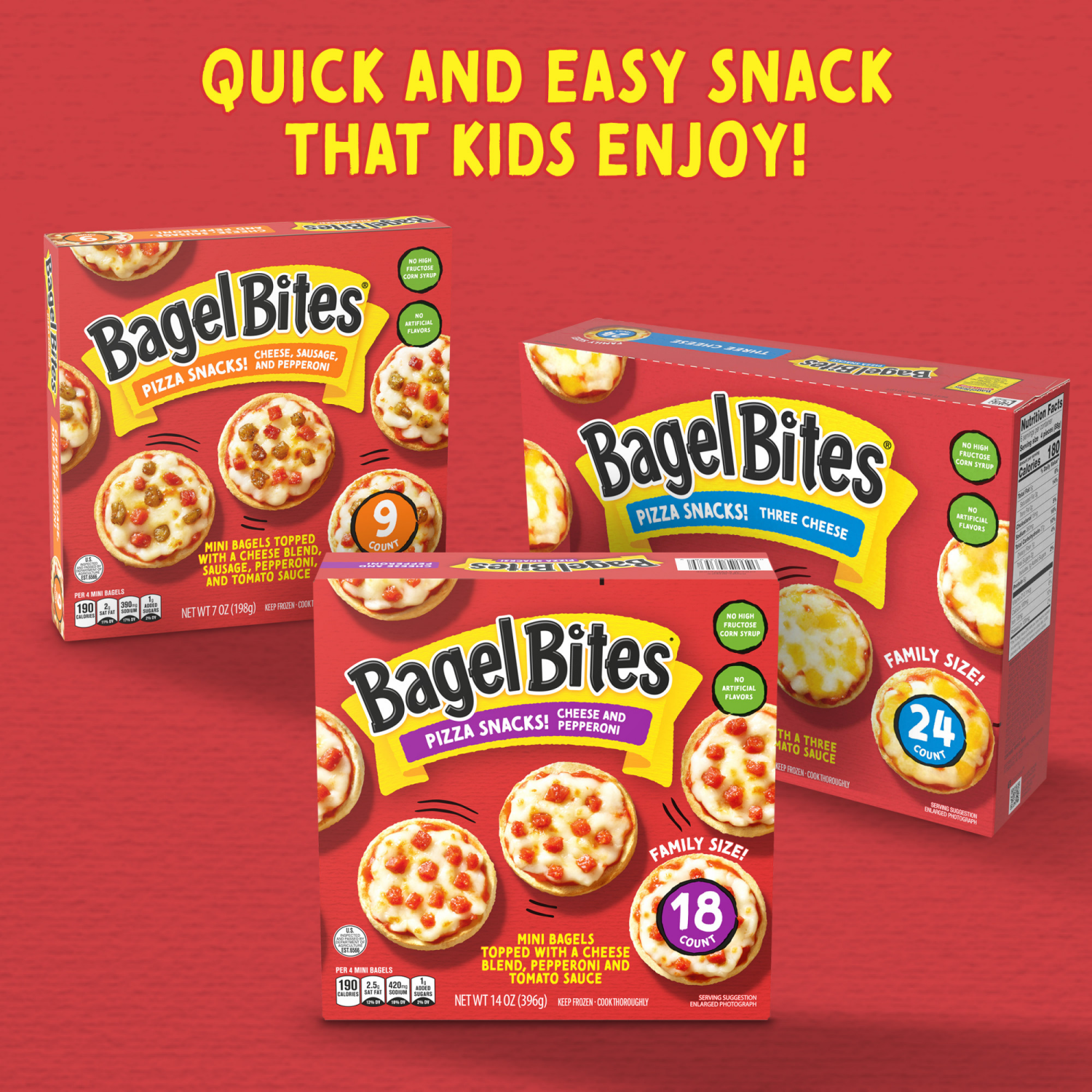 slide 2 of 8, Bagel Bites Cheese & Pepperoni Mini Pizza Bagel Frozen Snacks, 18 ct Box, 18 ct