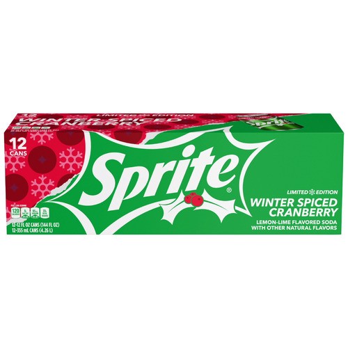 slide 1 of 1, Sprite® winter spiced cranberry, 12 ct; 12 fl oz