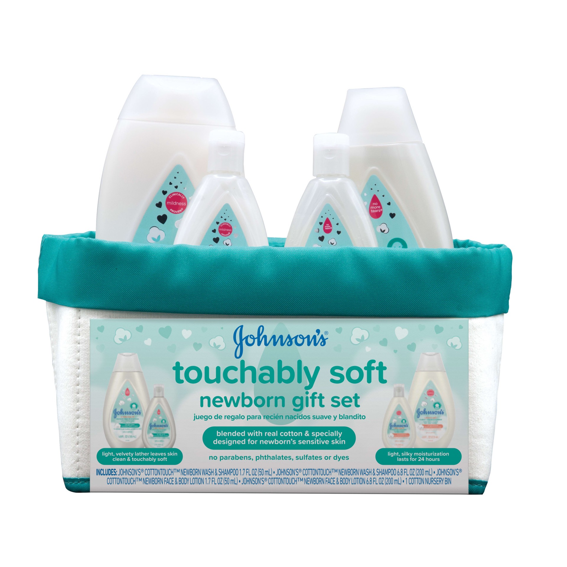 slide 2 of 5, Johnson's Touchably Soft Newborn Gift Set, 5 Items, 1 cnt