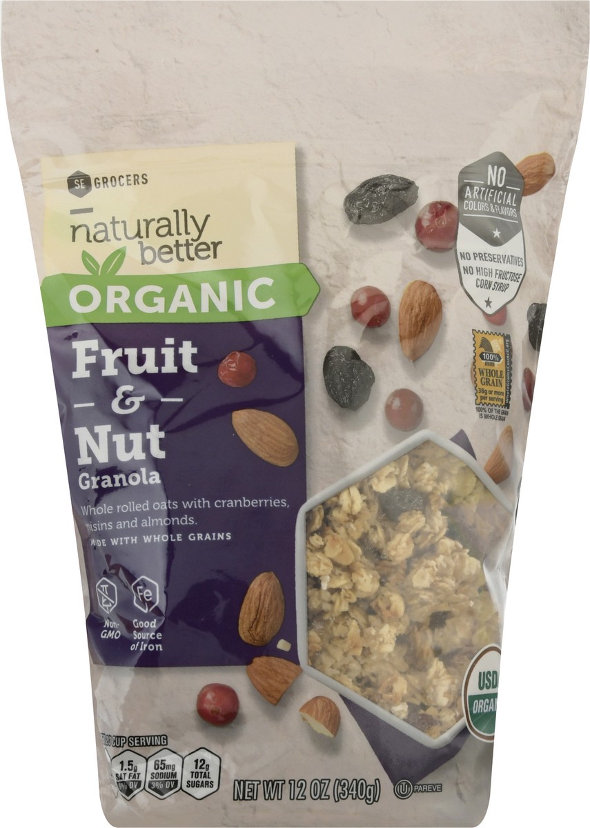 slide 7 of 13, SE Grocers Naturally Better Organic Granola Fruit & Nut, 12 oz