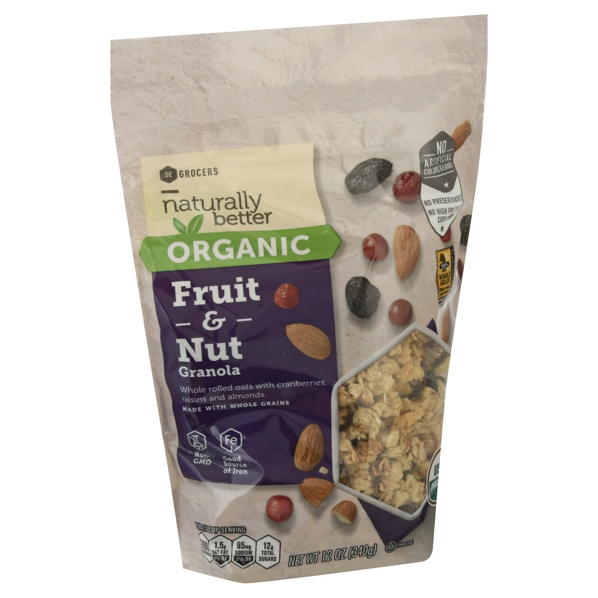 slide 11 of 13, SE Grocers Naturally Better Organic Granola Fruit & Nut, 12 oz