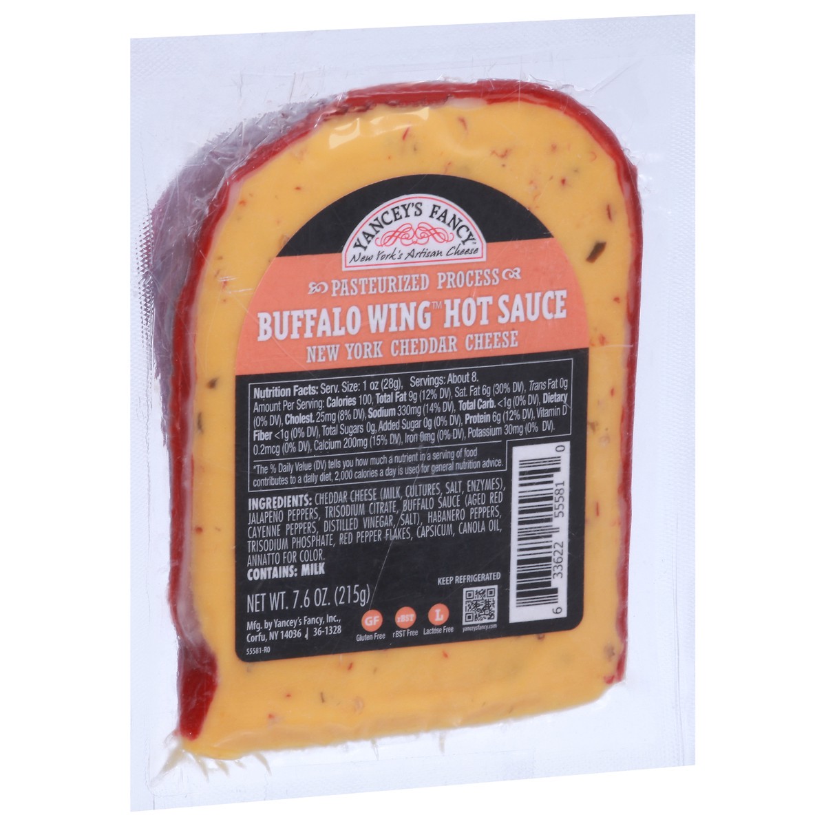 slide 2 of 9, Yancey's Fancy™ Buffalo wing original hot sauce New York cheddar cheese, 7.6 oz