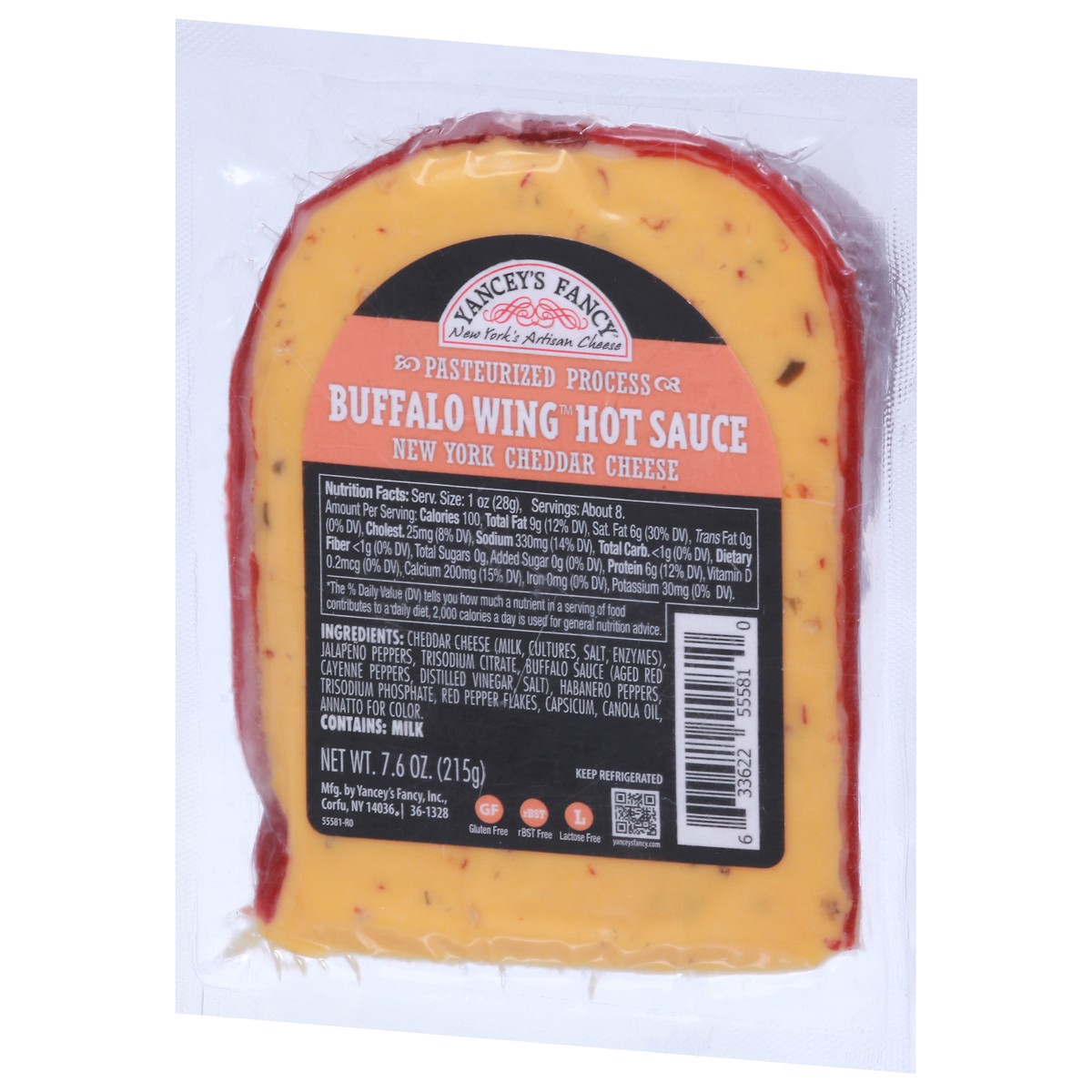 slide 3 of 9, Yancey's Fancy™ Buffalo wing original hot sauce New York cheddar cheese, 7.6 oz