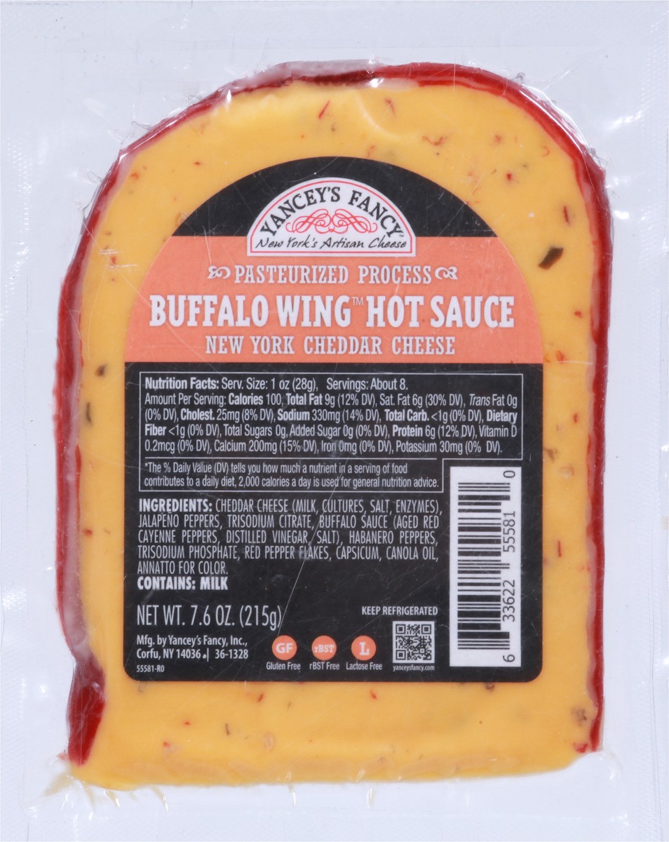 slide 6 of 9, Yancey's Fancy™ Buffalo wing original hot sauce New York cheddar cheese, 7.6 oz