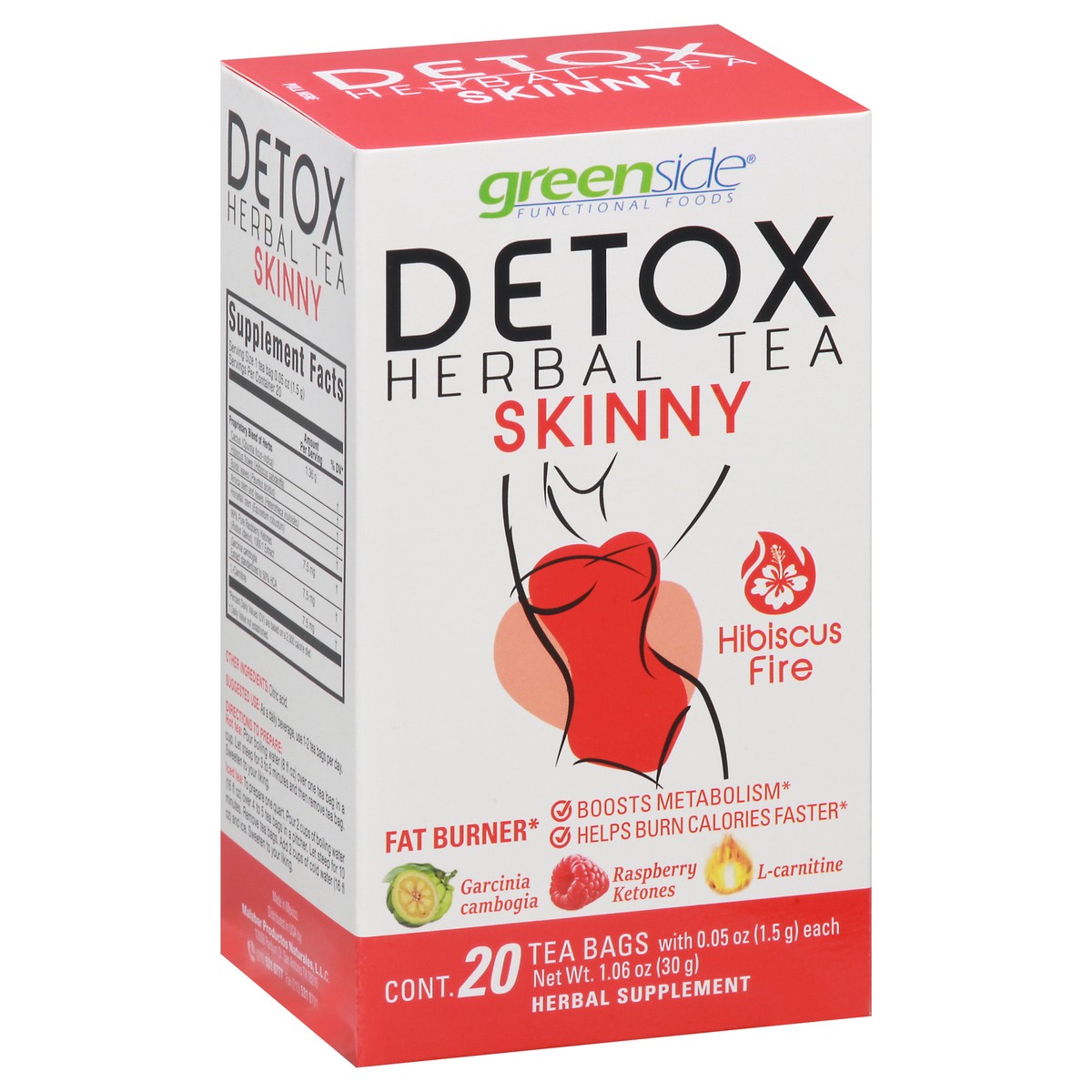 slide 13 of 13, Green Side Detox Tea Bags Skinny Hibiscus Fire Herbal Tea - 20 ct, 20 ct
