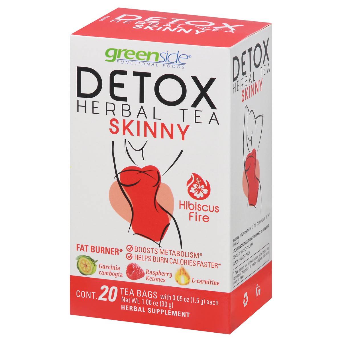 slide 8 of 13, Green Side Detox Tea Bags Skinny Hibiscus Fire Herbal Tea - 20 ct, 20 ct