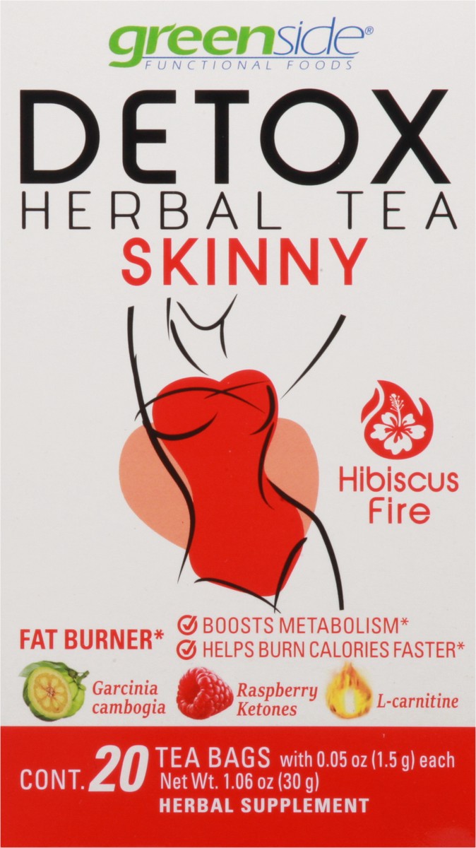 slide 2 of 13, Green Side Detox Tea Bags Skinny Hibiscus Fire Herbal Tea - 20 ct, 20 ct